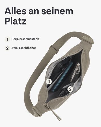 Сумка через плече Johnny Urban Ally Medium Desert Grey (1.3л) - Водовідштовхувальна Moon Bag для жінок та чоловіків