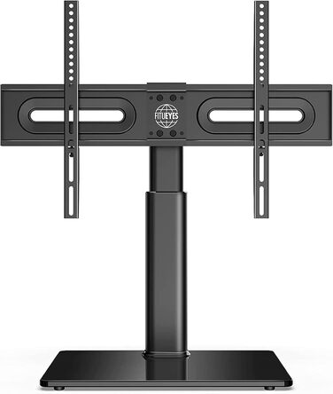 FITUEYES Adjustable TV Stand for 32-65 Inch TVs - Swivel & Height Adjustable - VESA 600x400 - White/Black