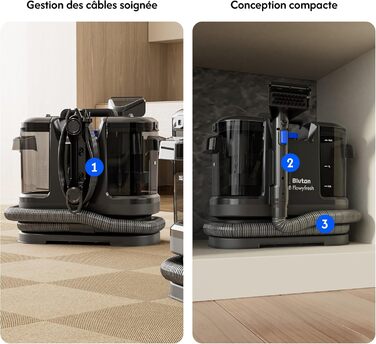 B Flowyfresh - миючий пилосос для диванів, килимів, меблів та авто. Мийний пилосос, 13 kPa, швидке сушіння, великий об'єм резервуару (1.8 л + 0.8 л), самоочищення