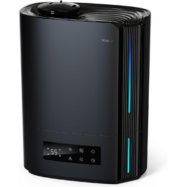 Зволожувач повітря AROEVE 6L з аромадифузором, ультразвуковий, для дитячої кімнати, 60 годин роботи, тихий, з контролем вологості, чорний