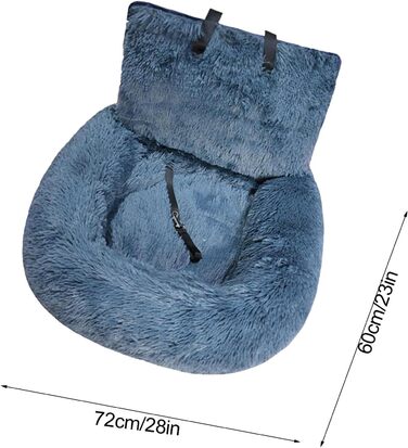 Автокрісло для собак, лежанка для собак у машину, м'яке автокрісло для собак з ременем безпеки, переноска для тварин, авто лежанка для собак, автокрісло для маленьких, середніх та великих собак, сірий колір, розмір M