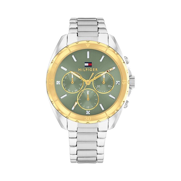Жіночий кварцовий годинник Tommy Hilfiger з багатофункціональним циферблатом та сталевим браслетом, зелений