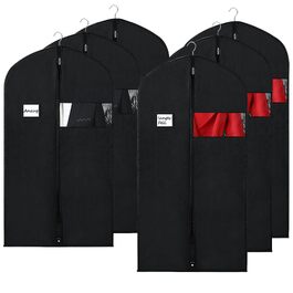 Набір чохлів для одягу BOMEI PACK (6 шт), пилозахисні breathable сумки для костюмів, піджаків та суконь (3 шт 60x100 см + 3 шт 60x120 см)