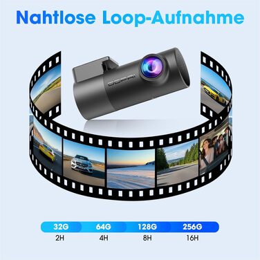 Автомобільний відеореєстратор DDPAI MINI Pro 4K 2160P з SD-картою 64ГБ, поворотна камера 360°, нічна зйомка, 24гд моніторинг паркування, WiFi 6, G-сенсор