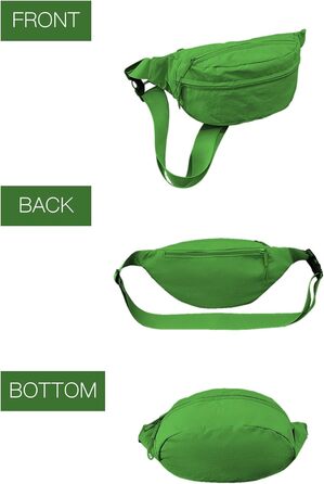 Поясна сумка чоловіча/жіноча водонепроникна для подорожей, фестивалів, спорту та прогулянок з собакою (зелена)