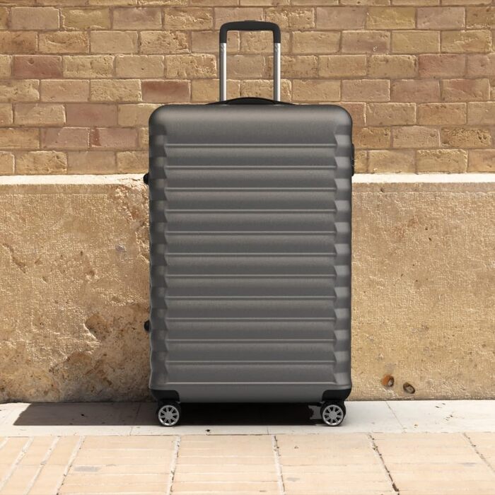 Набір валіз NEWTECK 4 шт. (75см, 63см, 53см, культури) ABS, жорсткий, з 4 колесами, сірий