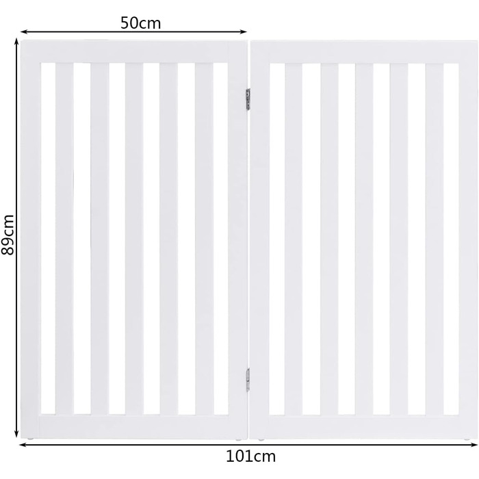 Захисний бар'єр для собак COSTWAY 89 см, 4 панелі, дерев'яний, дитячий, розкладний, захист від сходів, гнучкий, білий