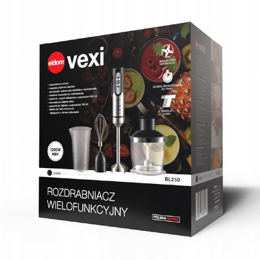 Мультифункціональний занурювальний блендер-подрібнювач Eldom BL250, потужний, 800 Вт, набір