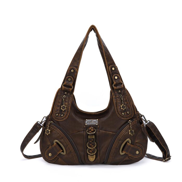 Сумка жіноча Angelkiss Hobo велика, повсякденна, через плече, коричнева (801brown)