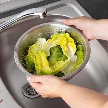 Набір з 2 сит для кухні COM-FOUR® з нержавіючої сталі - для макаронів, фруктів, овочів та салату (2 шт, діаметр 24 см)