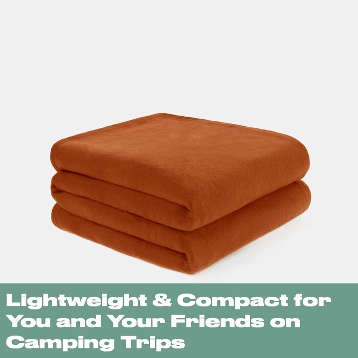 Плед DREAMSCENE з флісу, теплий та м'який, 120 x 150 см, колір охра