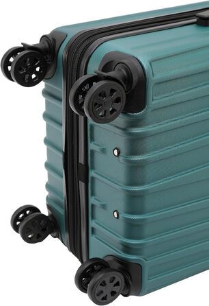 Чемодан BEIBYE з жорсткою обшивкою, TSA-замок, розширюваний, 55 см (Темно-зелений)