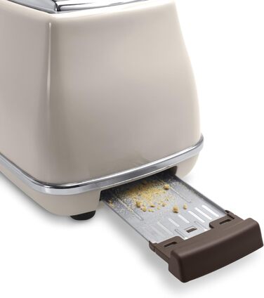 Тостер De'Longhi Icona Vintage CTOV 2103.GR: 2 слоти, підставка для бургерів, 6 рівнів підсмажування, розморожування та підігріву, з нержавіючої сталі, зелений, ретро-дизайн