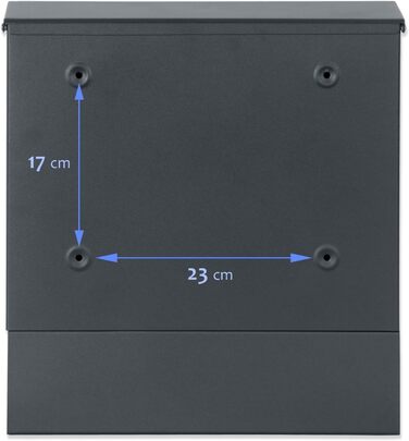 Поштовий ящик Verda з газетницею, нержавіюча сталь, антрацит, 2 ключі - дизайнерський настінний ящик з прихованим замком