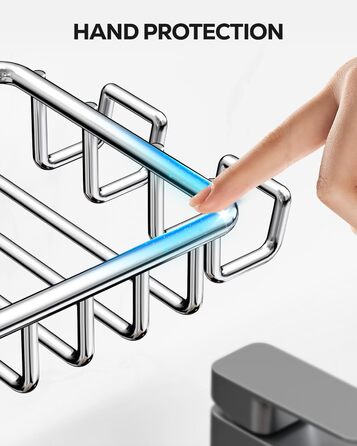 Тримач для мила з нержавіючої сталі з 4 гачками та зливом, самоклеючий, для душу та ванної кімнати (срібний)