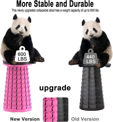 Тeleskopний складаний стільчик для кемпінгу, риболовлі, подорожей, барбекю та піших прогулянок. Міцний, витримує до 280 кг, з карабіном, колір: смарагдовий (26x26x46 см)