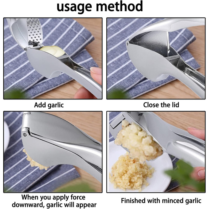 Прес для часнику та імбиру з нержавіючої сталі - преміум якість для кухні, легко миється