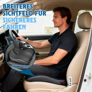 Подушка для сидіння на стілець, в авто, для подорожей та геймінгу з Memory Foam, чорна