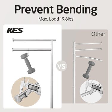 Підставка для рушників KES Gold, підлого типу, з нержавіючої сталі 18/8, з мамарморовою основою, BTH219-BZ, щітка, золота (2-х ярусна)