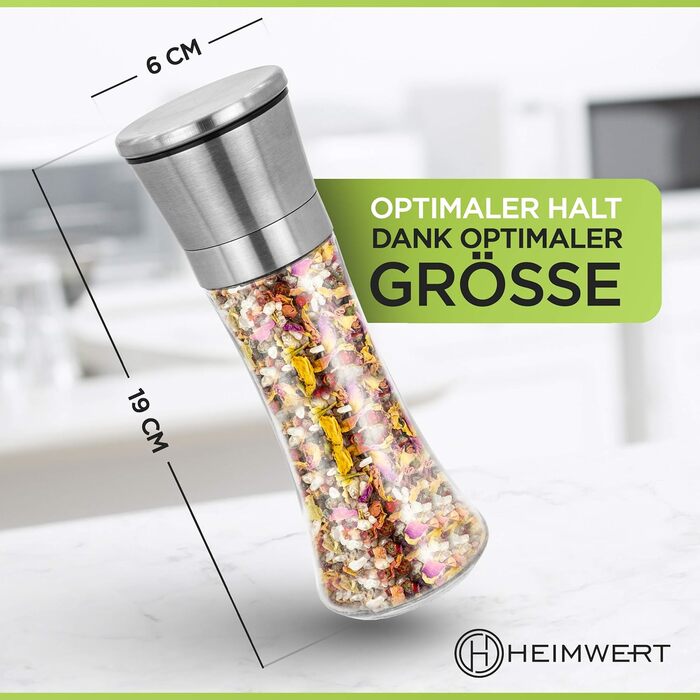 Набір для солі та перцю з керамічним млином: преміум-якість, нержавіюча сталь, для кухні