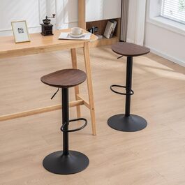 Kidol Adjustable Height Solid Wood Bar Stool - 360° Swivel, Industrial Modern Design for Kitchen Counter