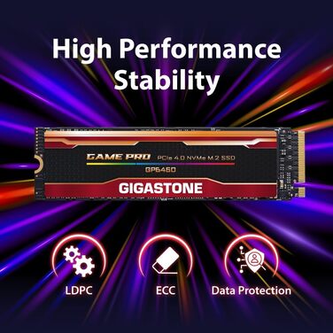 Gigastone SSD M.2 1TB PCIe 4.0 NVMe – високошвидкісний накопичувач для ПК, ноутбука, PS5, ігор, 5000 МБ/с