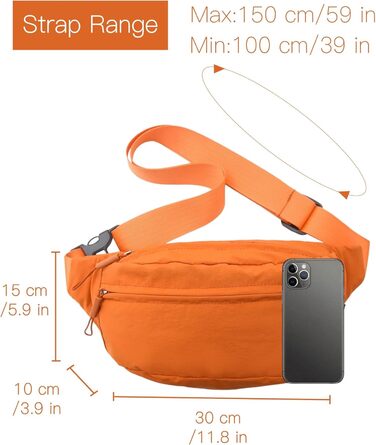 Поясна сумка чоловіча/жіноча водонепроникна для подорожей, фестивалів, спорту та прогулянок з собакою (Помаранчевий)