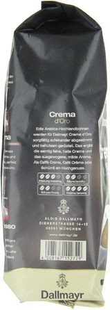 Кава в зернах Dallmayr Crema D'Oro Medium Roast, м'який обсмал, 1 кг