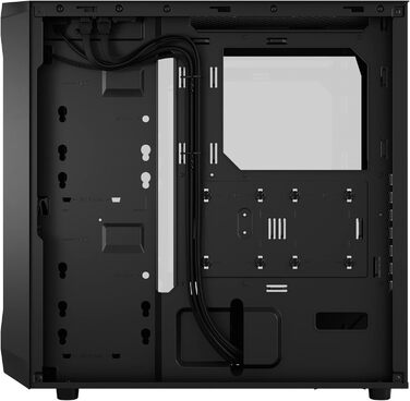 Корпус для ПК Fractal Design Focus 2 Black з темним склом та сітчастою передньою панеллю. В комплекті 2 вентилятори 140 мм. ATX