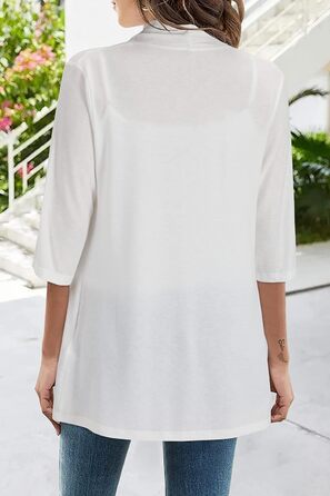 Жакет VOTEPRETTY для жінок, в'язаний кардиган, літній, короткий, круглий виріз, без рукавів, з ґудзиками (Білий-3143, M)