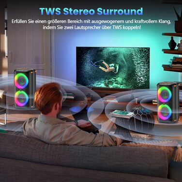 Караоке машина портативна Bluetooth з 2 мікрофонами для дорослих, караоке бокс PA-система з диско-світлом для вечірок, підтримує TF/USB, FM, AUX, T27