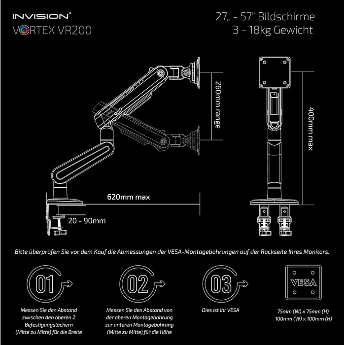 Кріплення для монітора Invision Vortex Gaming, 27–57