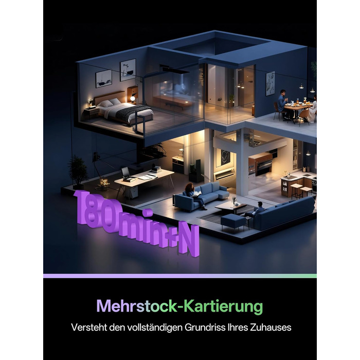 Робот-пилосос Vexilar з функцією миття підлоги, 8000Pa, LiDAR-навігація, 150 хв роботи, 15 зон заборони, керування через додаток, для шерсті тварин та килимів (W15)