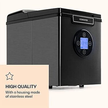 Машина для приготування льоду Klarstein Eiswürfelmaschine Klein, 1.8 л, самоочищення, LED-дисплей, для дому