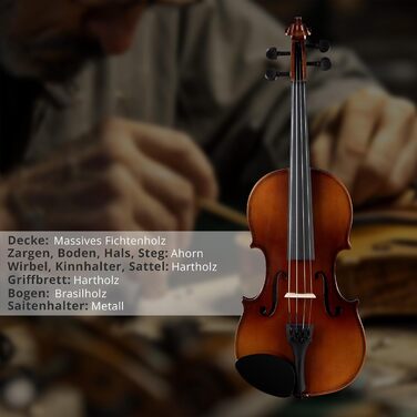 Скрипка класична Cantabile Student 4/4 (комплект) - для початківців, з футляром, струною та каникою