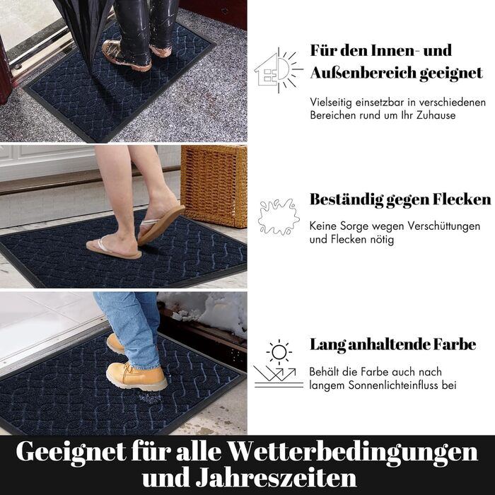 Килимок для підлоги Yimobra, водонепроникний, миється, 120x81 см, блакитний