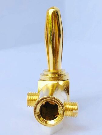 Goaycer: 12 шт. бананові конектори для акустичних кабелів, кутові, 24K позолота