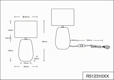Настільна лампа Reality Kiran R51231061, керамічна основа сірого кольору, оксамитовий абажур бежево-золотистий, цоколь E27