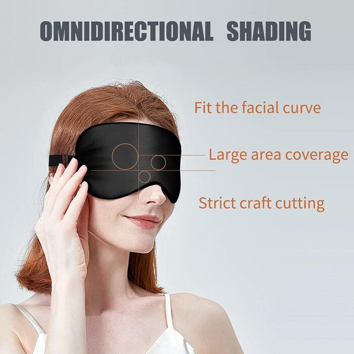 Набір 2 шт. Шовкові маски для сну OLESILK з регулюванням, 100% шовк тутового дерева, для жінок та чоловіків, унісекс, для дому та подорожей, чорний + чорний