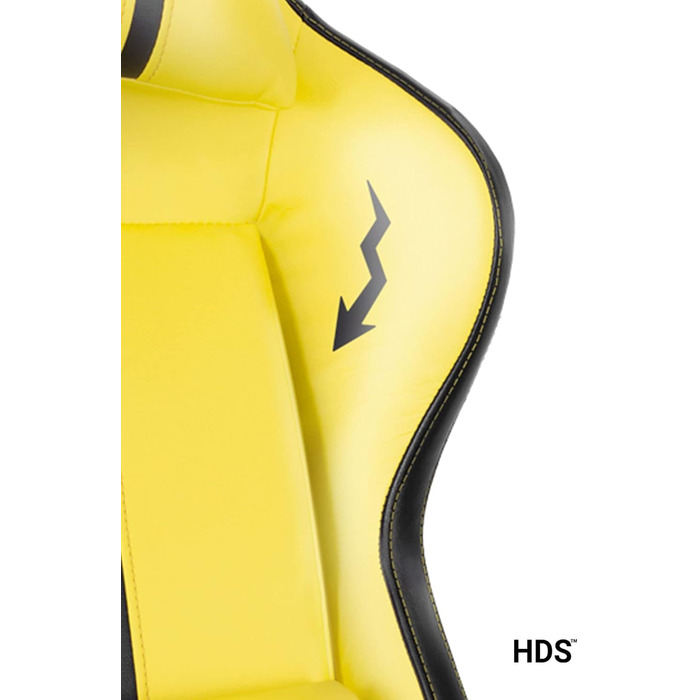 Ігрове крісло Diablo X-One 2.0 Electric Yellow L, ергономічне, регульовані підлокітники, подушки для шиї та попереку