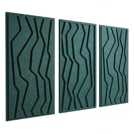 Набір акустичних панелей NIC’BRUX (3 шт.), 80x44 см, звукопоглинаючі настінні панелі з PET-фільцу для вітальні, офісу та студії, смарагдово-зелені