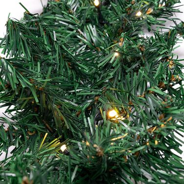 Декоративна гірлянда з LED-підсвічуванням 5 метрів (80 LED), розширювана, на батарейках, з таймером, 10 метрів дроту, для дому та саду, штучна, тепле біле світло