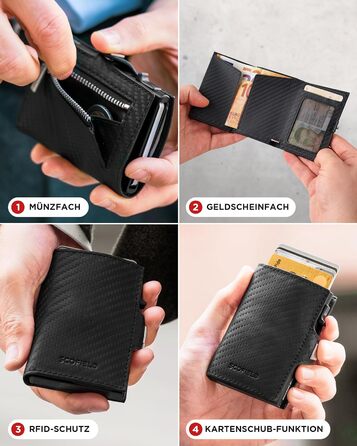 SF SCOFIELD Duality Classic Premium Slim Wallet with Coin Pocket | Card Holder with Coin Pocket for 9-10 Cards | Card Wallet | Men's Wallet | RFID Protection | Credit Card Holder | Smart Wallet