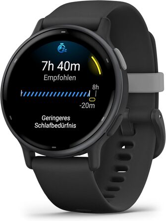Розумний годинник Garmin Vivoactive 5 42mm - GPS, AMOLED, 11 днів, фітнес, здоров'я, 30+ спортивні режими, музика, Garmin Pay, чорний/сірий