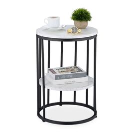 Relaxdays Side Table with Marble Look
