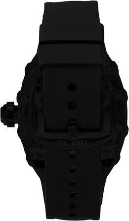 TIME100 Автоматичний годинник для чоловіків: водонепроникний, з підсвічуванням, серія Pilot, Angel Wing, бізнес-стиль, механічний годинник з шкіряним/силіконовим ремінцем, скелетний дизайн (чорний)