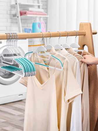 20 шт. Плечики для одягу HOUSE DAY з пластику, неслизькі, для вологого та сухого одягу, обертаються на 360°, міцні, економія місця