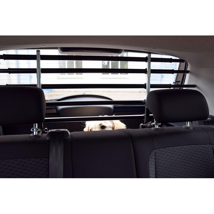 Перегородка для автомобіля Dobar® 62200 Walky Barrier - захист для собак, багажник, нержавіюча сталь, 28-36 x 82-141 см, чорний