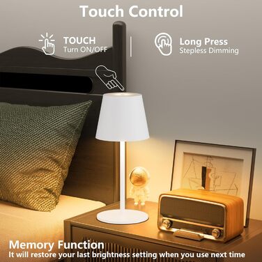 Світлодіодний акумуляторний настільний світильник 26 см, 5000mAh, IP54 (2 шт.) - кемпінговий, для ресторану, спальні, бару