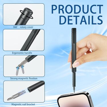 Електрична викрутка 63 в 1 для Macbook, iPhone, PS4/PS5, годинників та окулярів. Набір прецизійних викруток з бітами Torx T5-T9, P5, Y00 та ін.